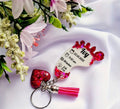 Personalized baby foot keychain